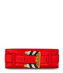 Balmain Red Satin Anthem Clutch Bag