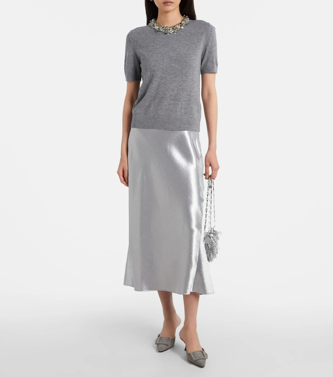 Tory Burch - Satin midi skirt