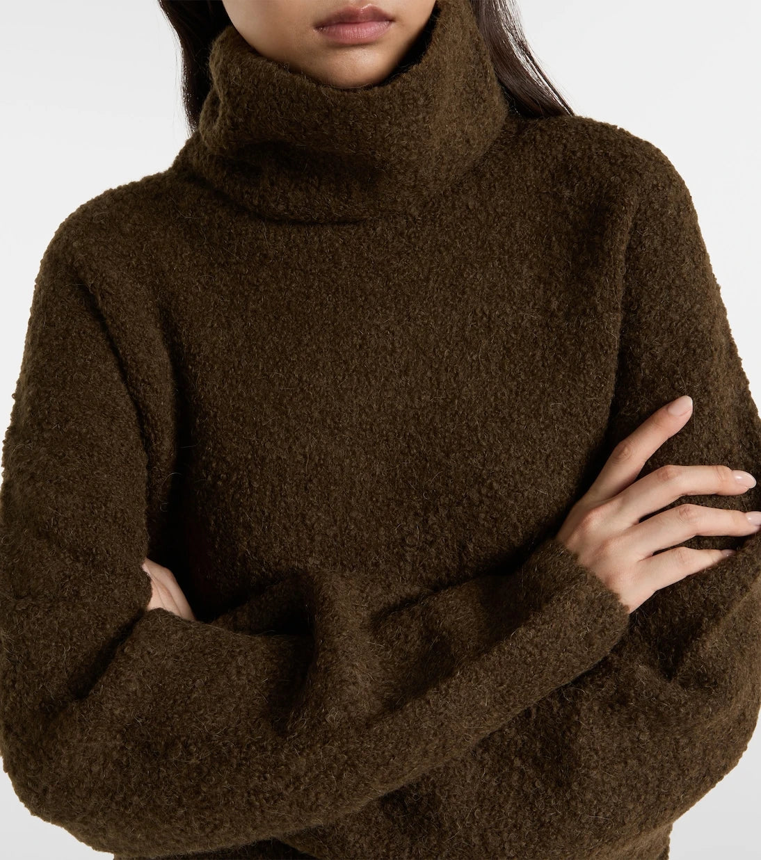 Toteme - Alpaca and wool-blend bouclé turtleneck sweater
