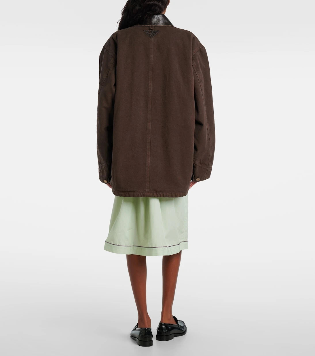 Prada - Leather-trimmed cotton canvas field jacket