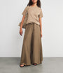 MAX&Co. Green Silk Shades Of Nature Wide-Leg Trousers