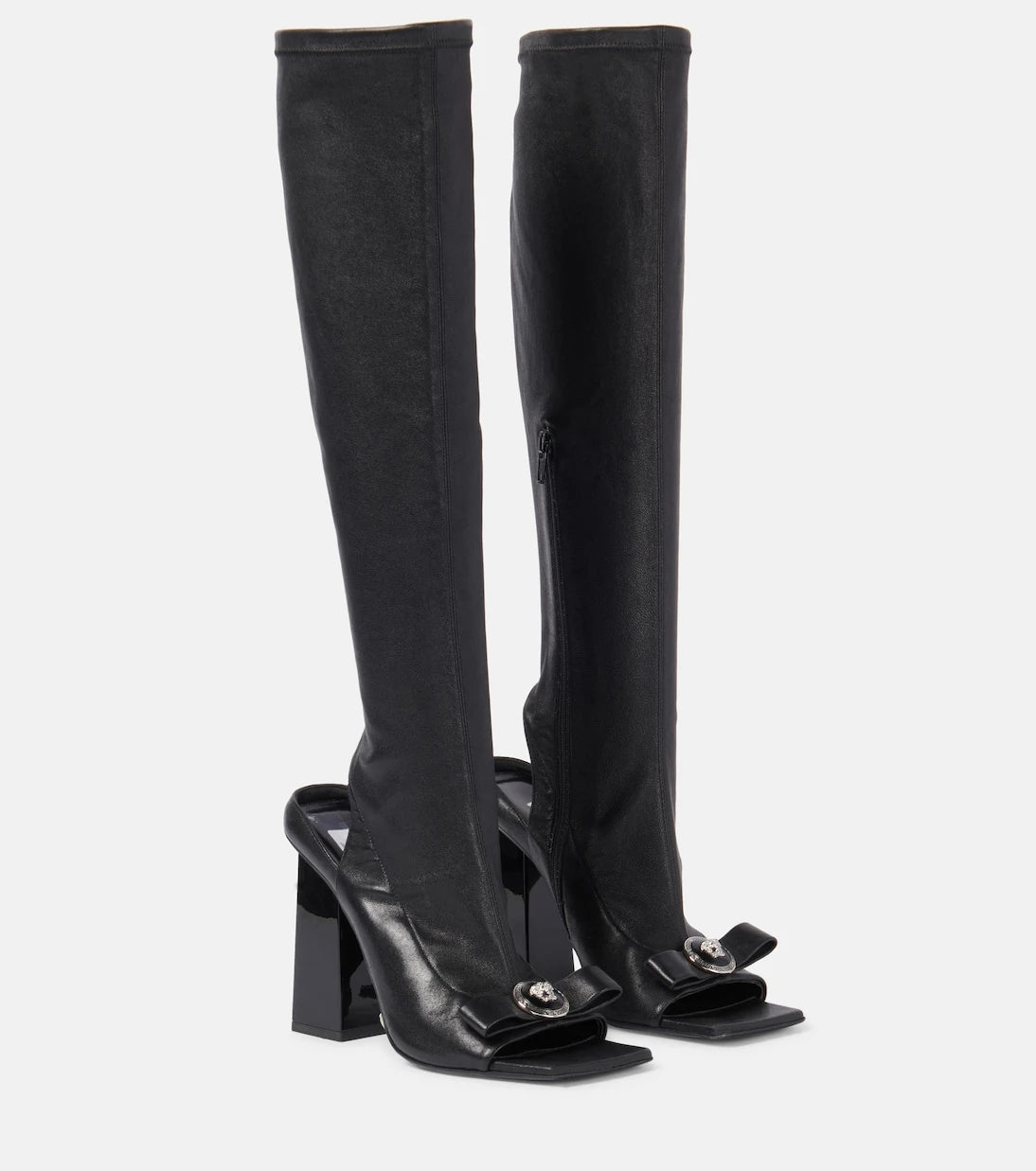 Versace - Gianni Ribbon leather knee-high boots