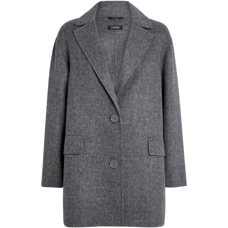 Max Mara Grey Virgin Wool Single-Breasted Jacket