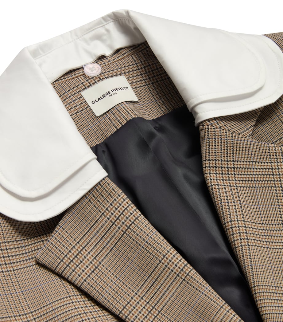 Claudie Pierlot Multi Wool-Blend Checked Blazer