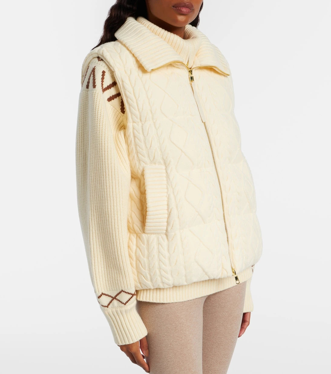 Varley - Irina cable-knit puffer vest