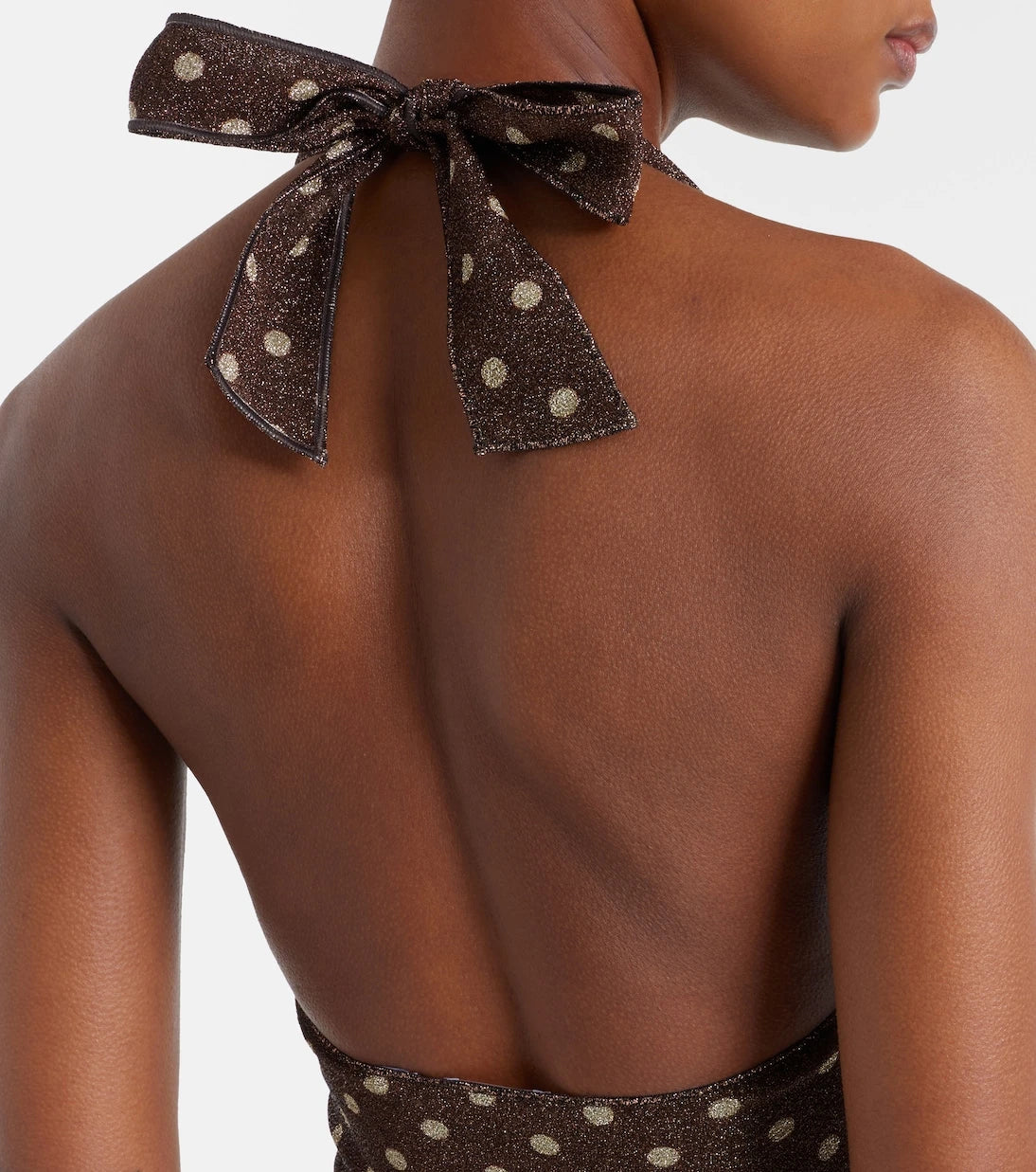 Oséree - Lumière polka-dot halterneck crop top