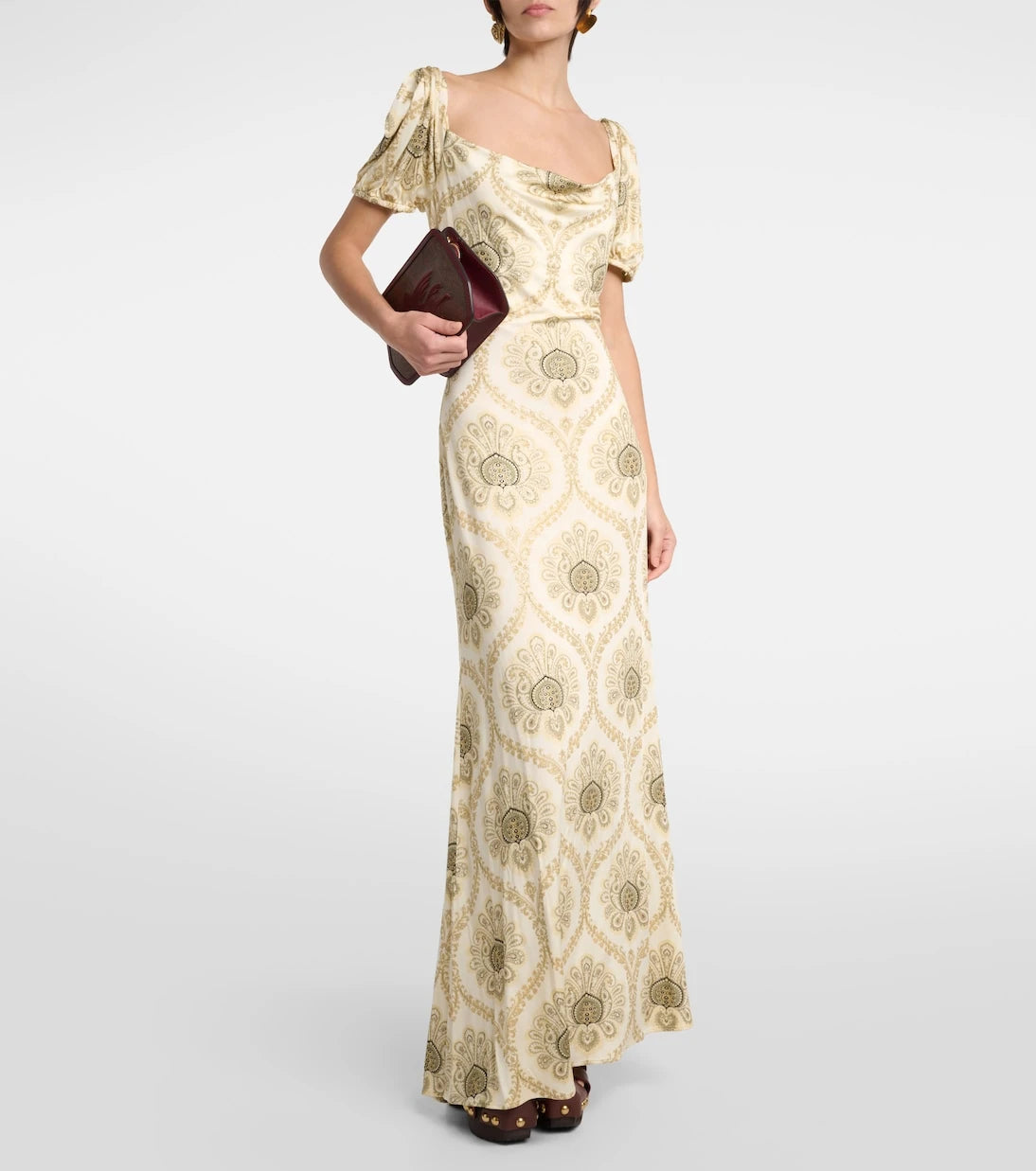 Etro - Printed puff-sleeve gown