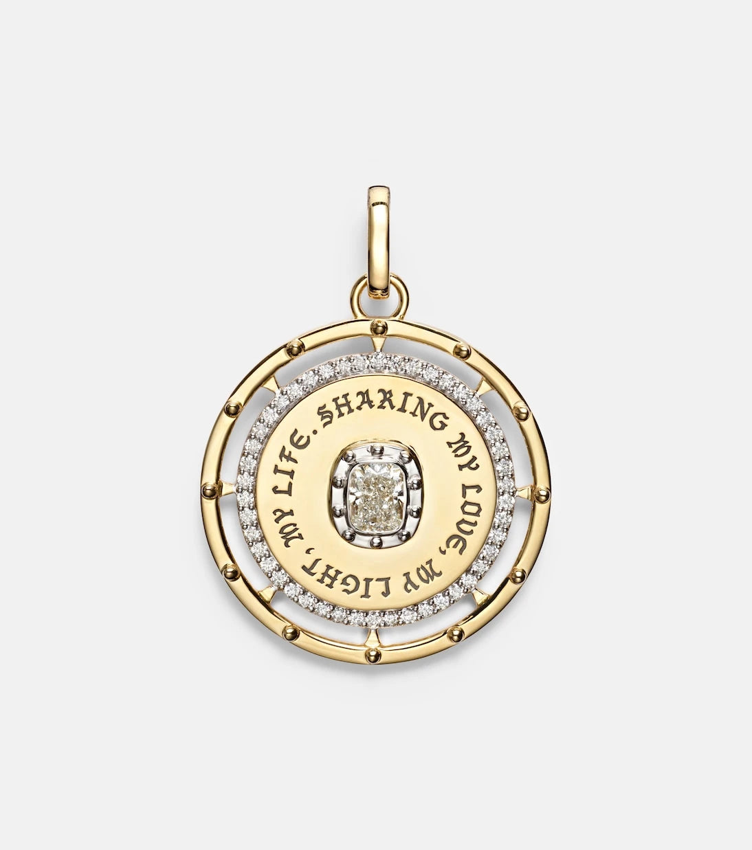 FoundRae - True Love Lovestruck Commitment Large 18kt gold pendant with diamonds