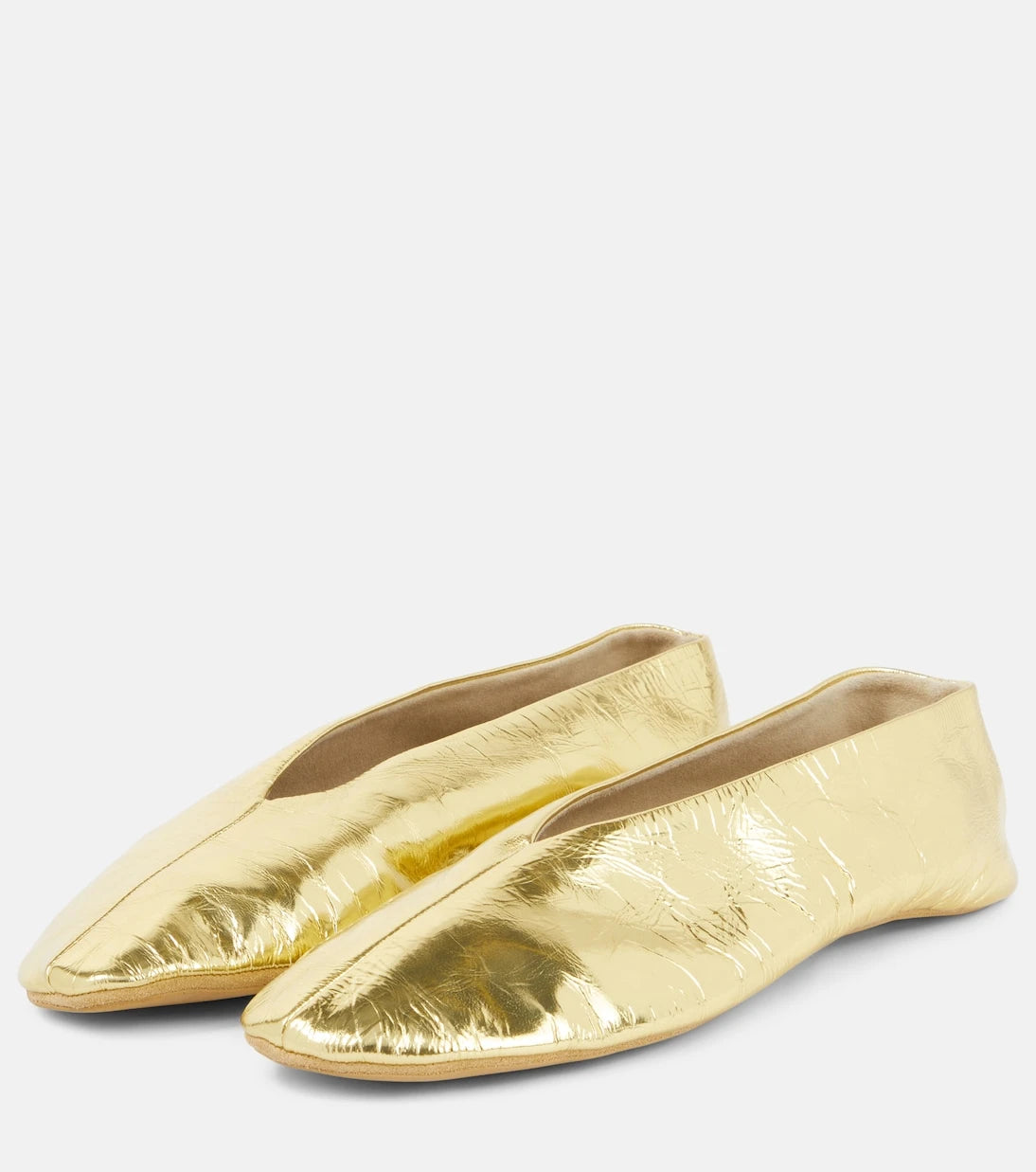 The Row - Stella metallic leather ballet flats