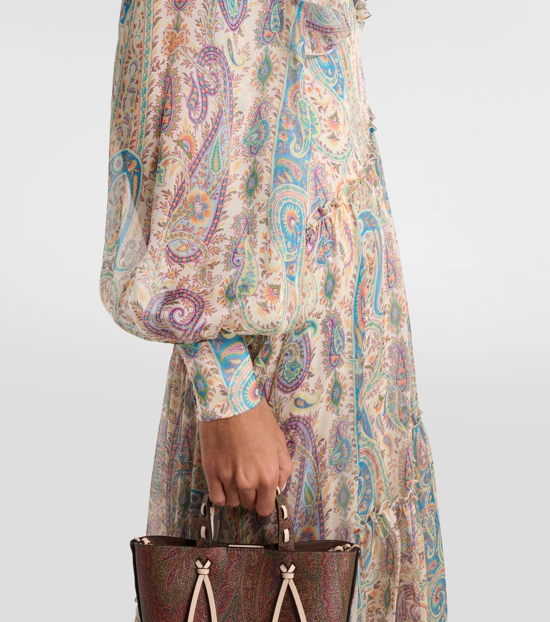 Etro - Ruffled printed silk maxi dress