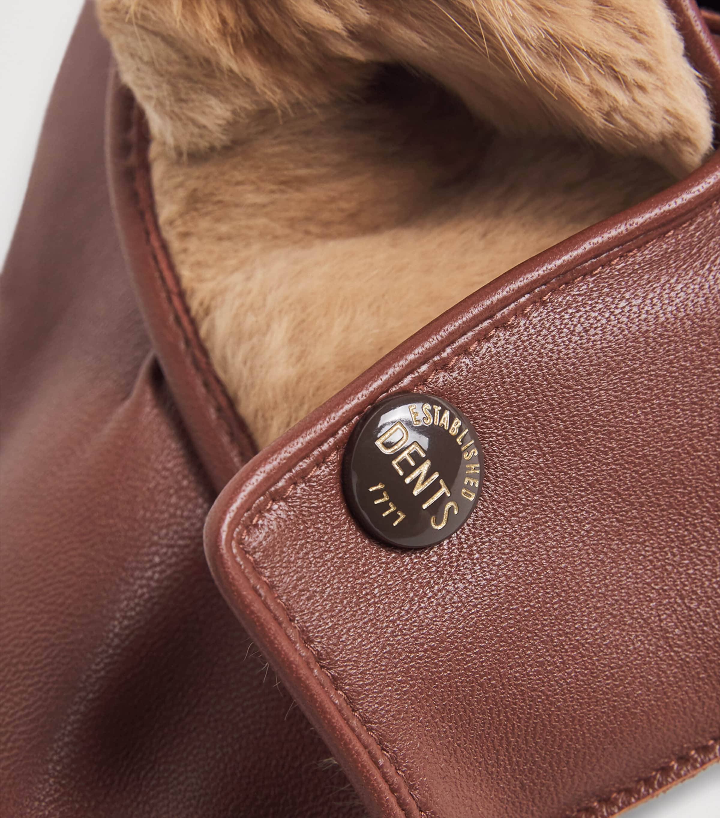 DENTS Leather Fur-Lined Lumley Gloves