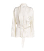 Victoria Beckham Ivory Satin Wrap Blouse