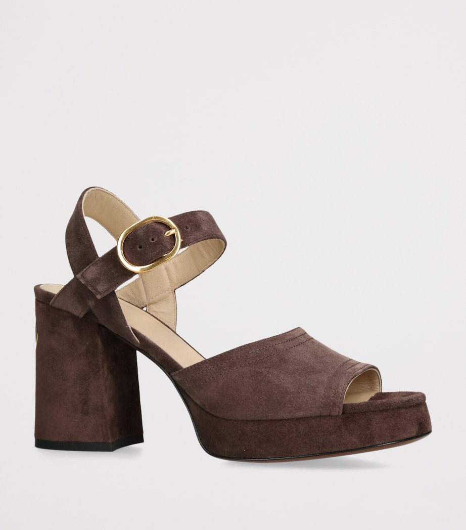 Valentino Garavani Suede Fawcette Heeled Sandals 90