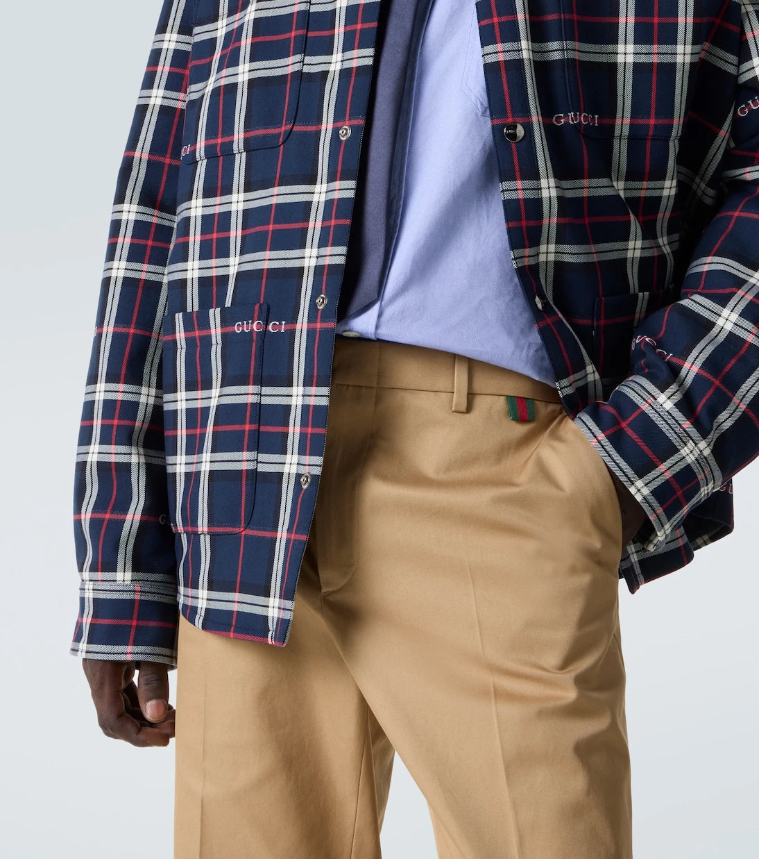 Gucci - بنطال قصير مستقيم بخصر متوسط ​​الارتفاع من القطن