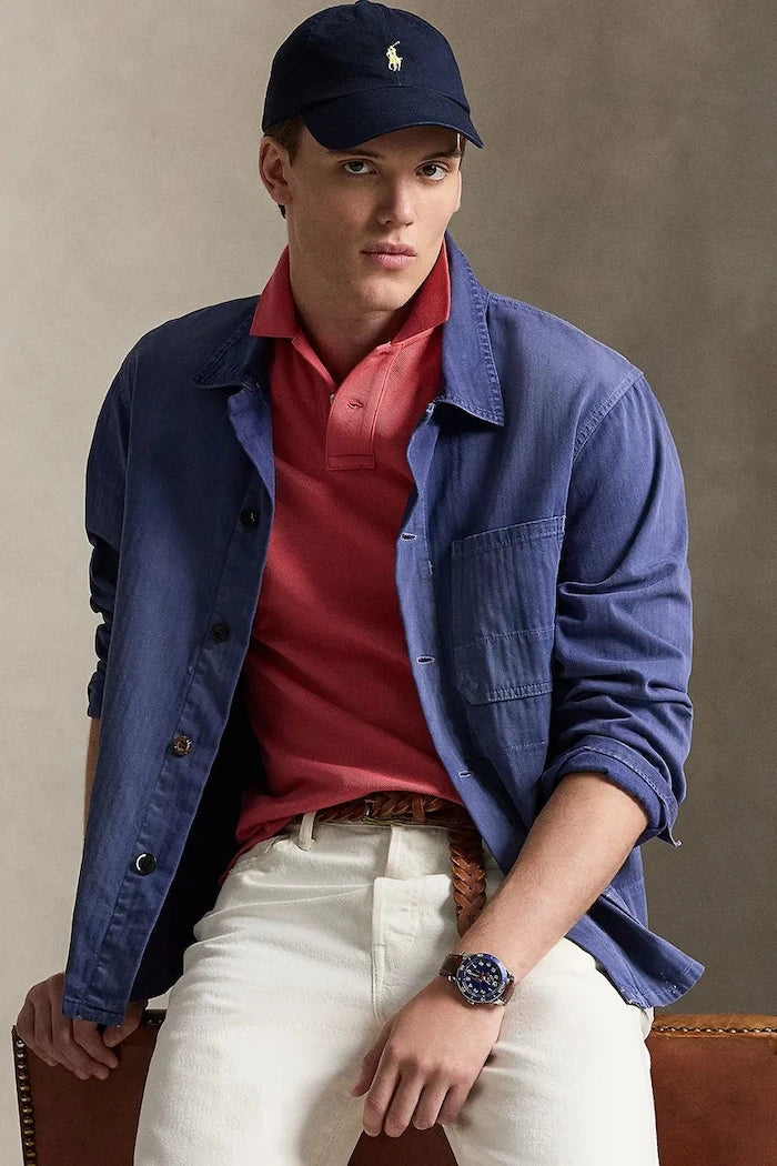 Памучна тениска с яка Polo Ralph Lauren