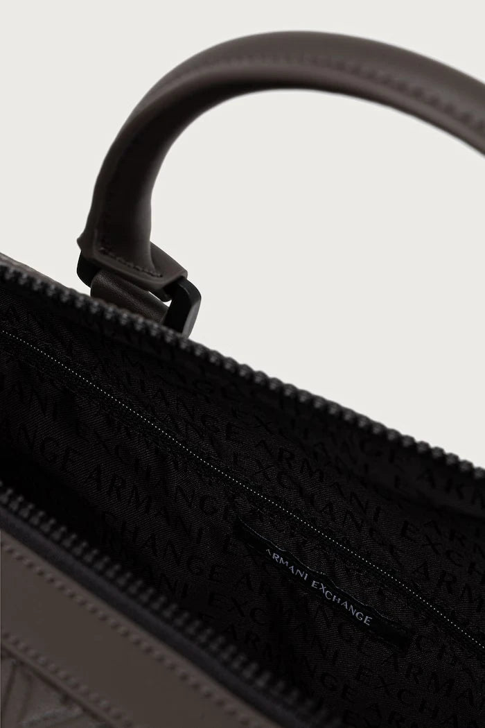 Armani Exchange erkek suni deri seyahat çantası
