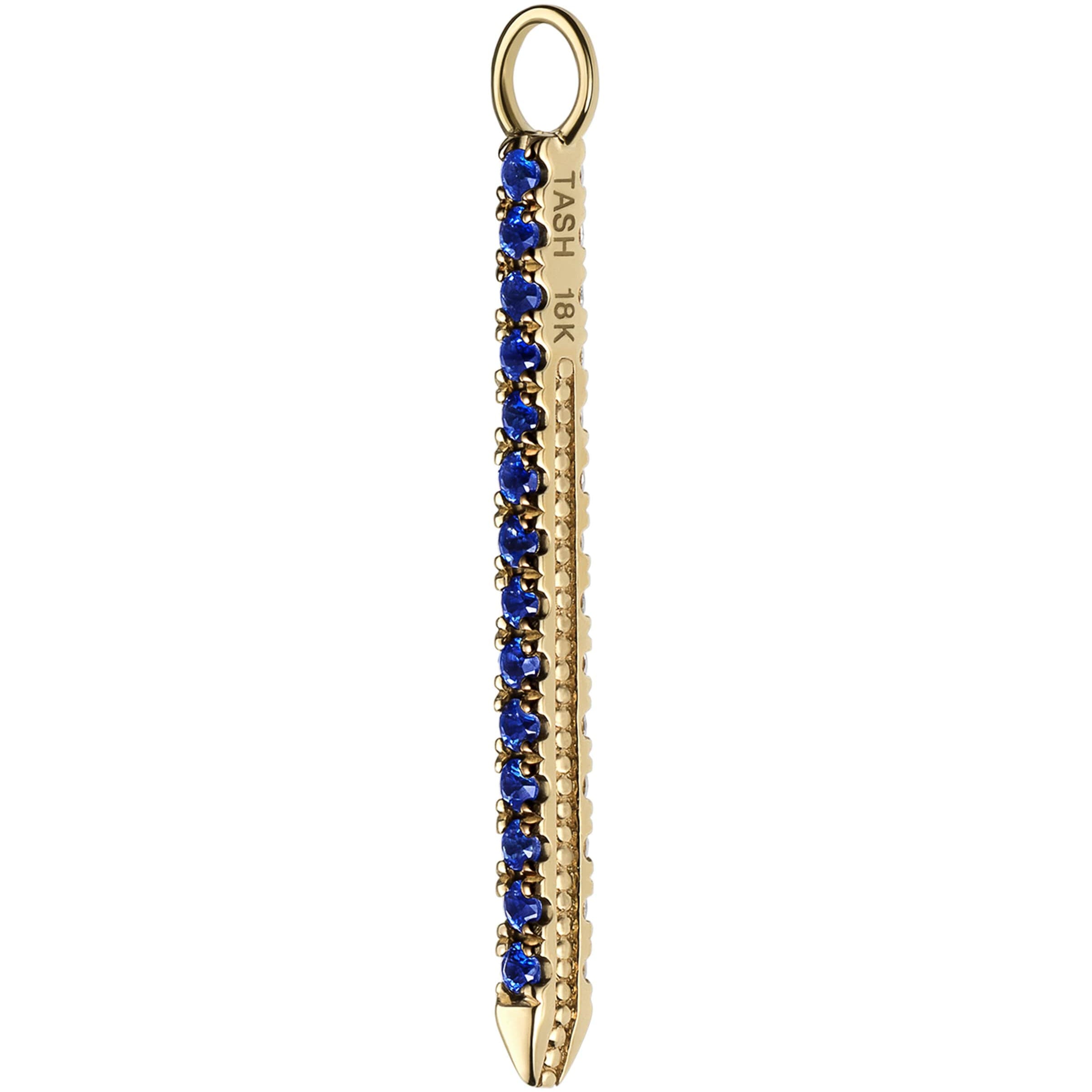 Diamond and Sapphire Eternity Bar Charm (18mm)