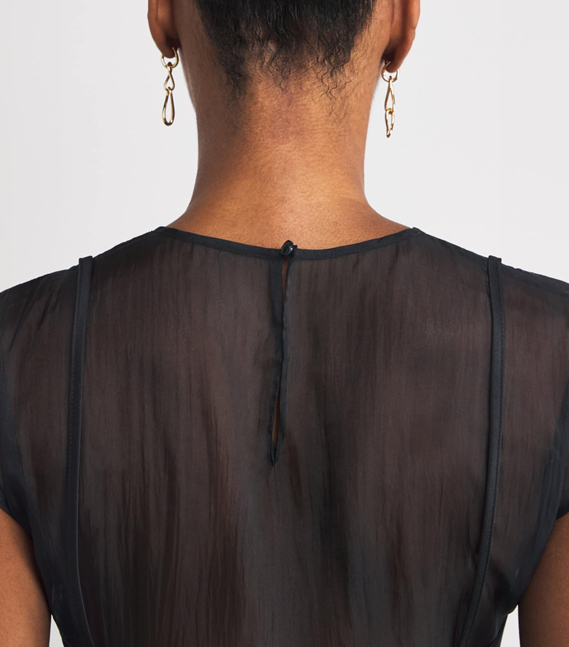 Black Satin Lace Top