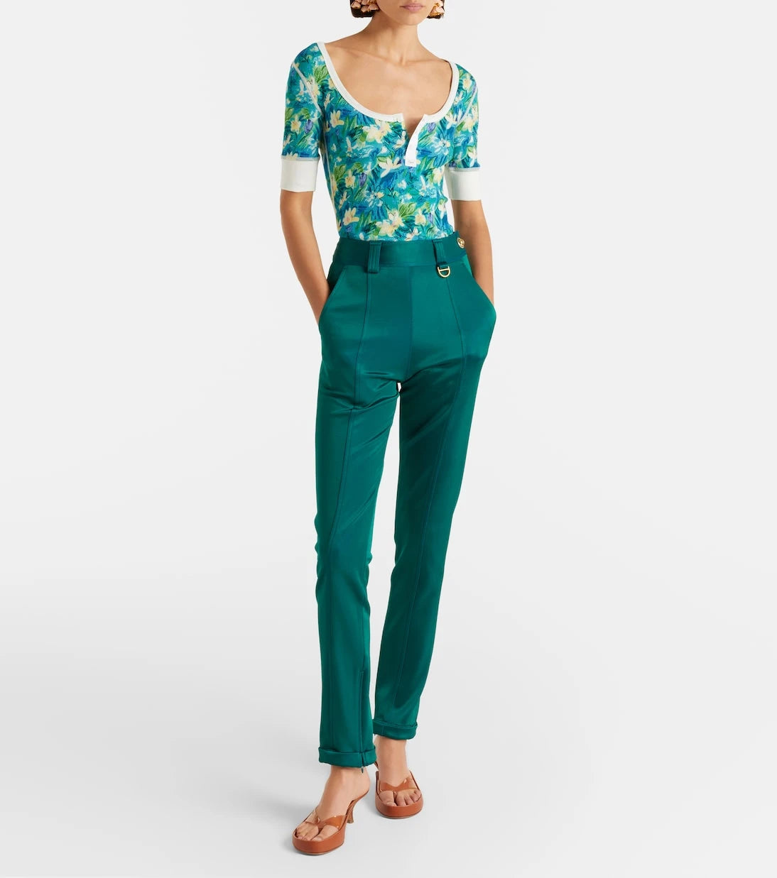 Chloé - High-rise jersey slim pants