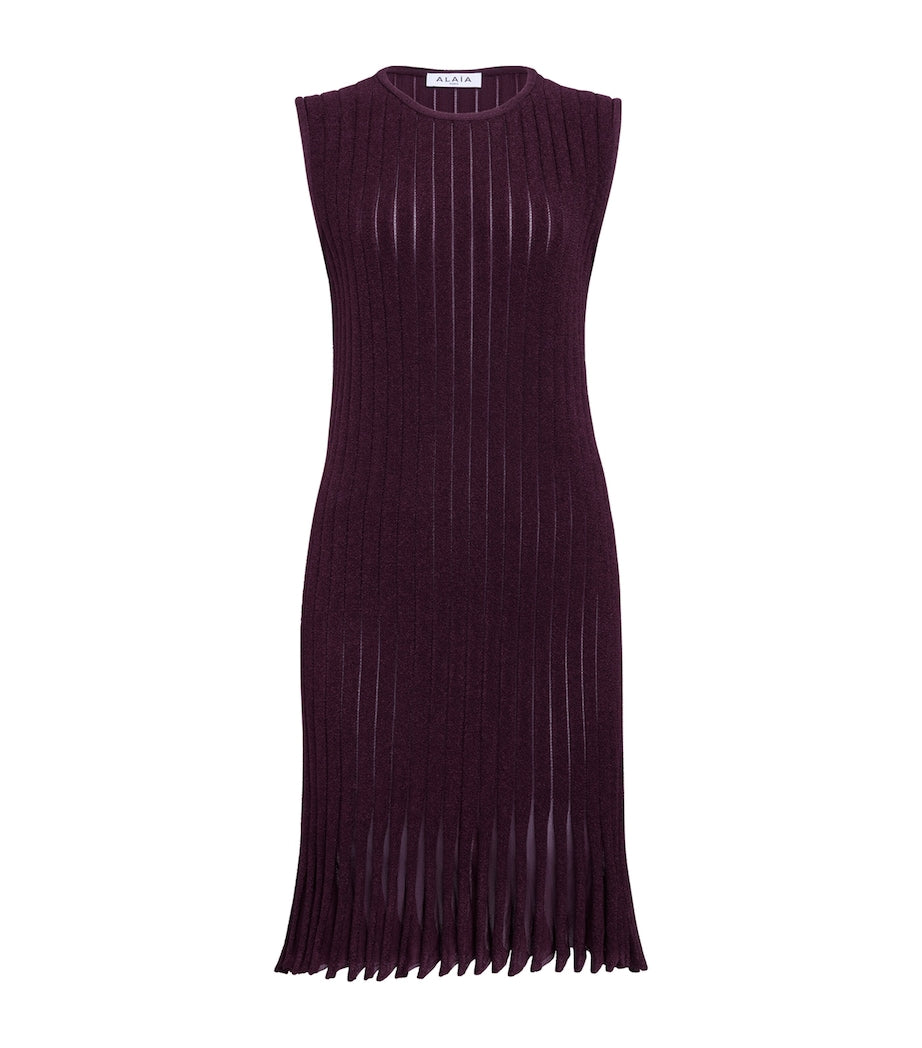 Alaïa Purple Terry Stripe Mini Dress