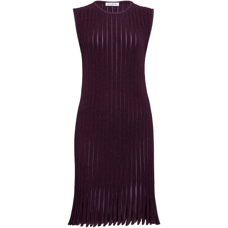 Alaïa Purple Terry Stripe Mini Dress