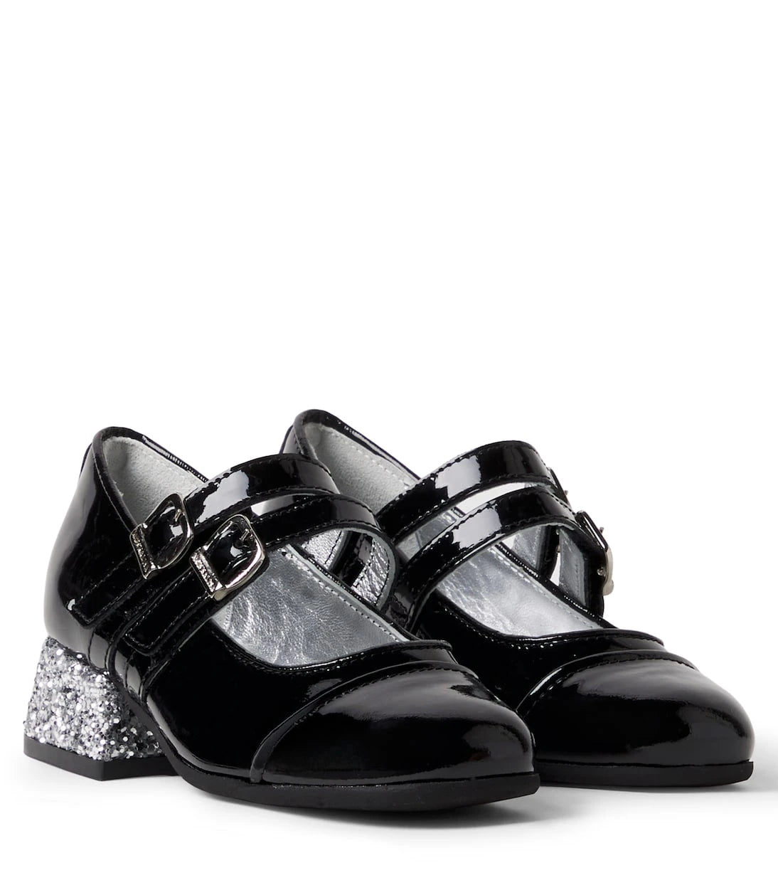 Monnalisa - Glitter patent leather Mary Jane flats