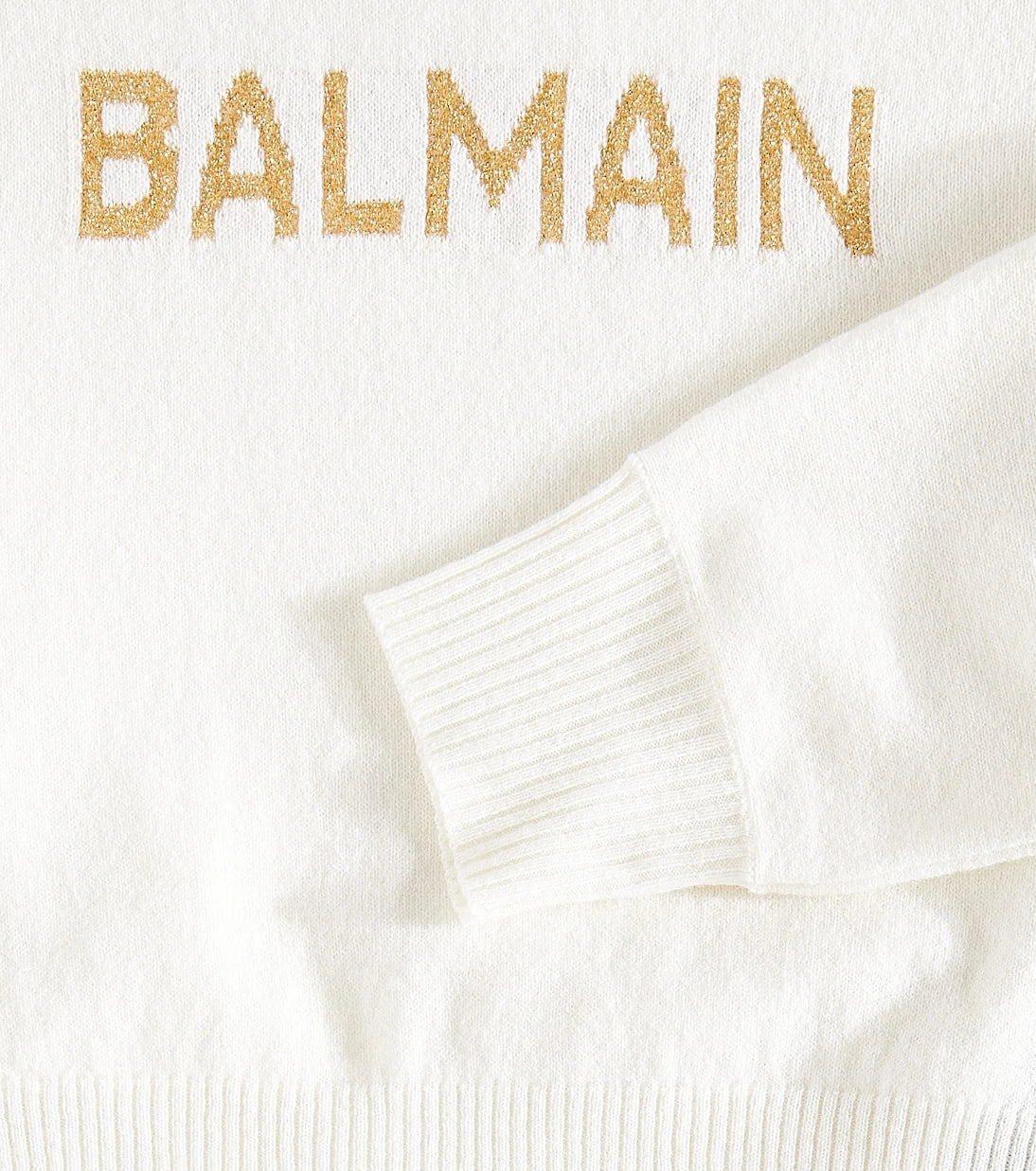 Balmain Kids - توب بقبة سلحفاة من مزيج الصوف والكشمير بشعار الماركة