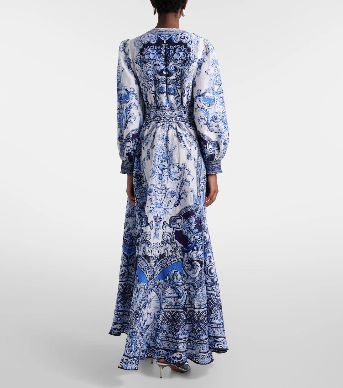 Camilla - Printed linen and silk maxi dress