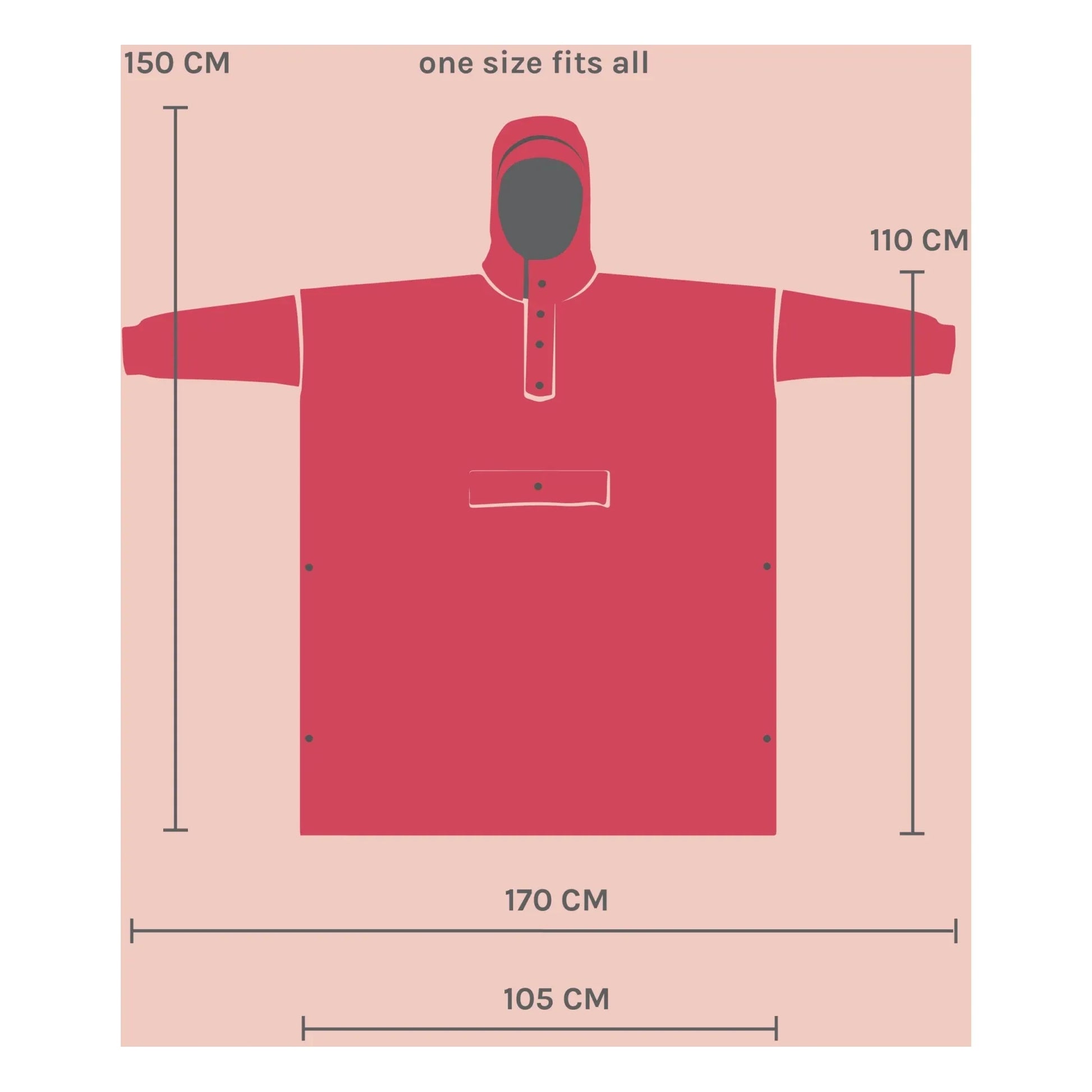 Rainkiss - Pink Panther Rain Cape | Dusty Pink