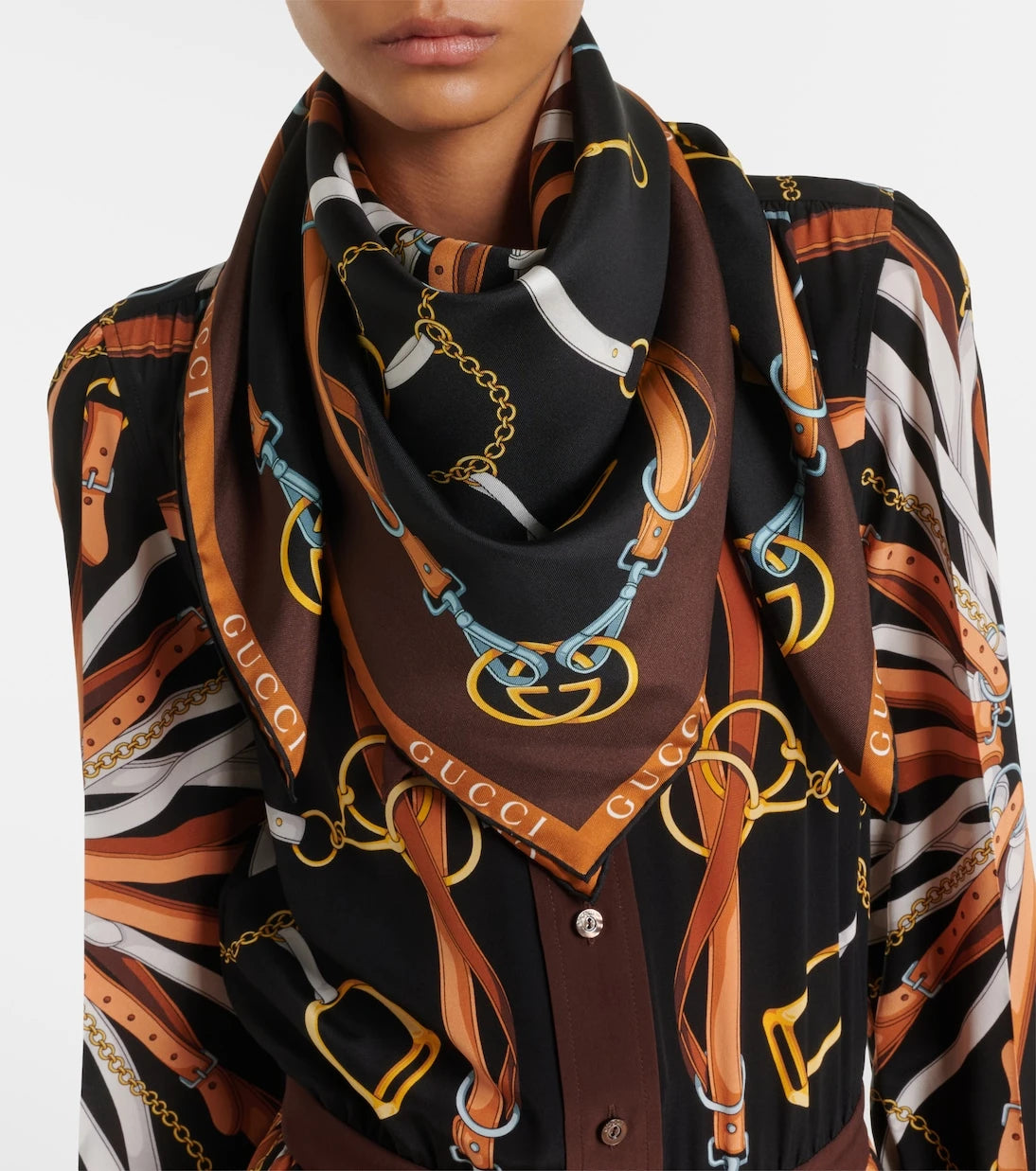Gucci - Printed silk twill scarf