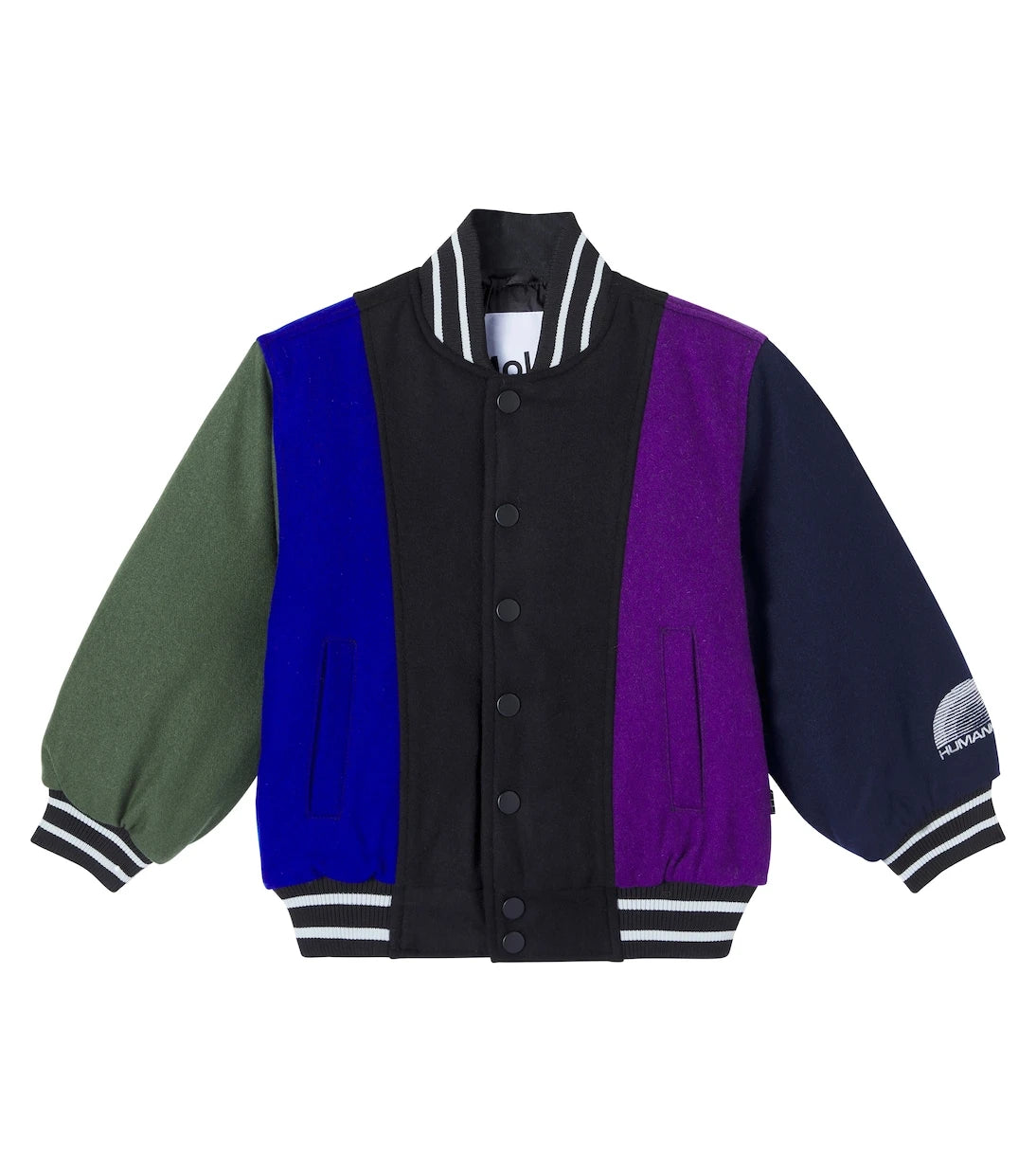 Molo - Hani striped wool-blend varsity jacket