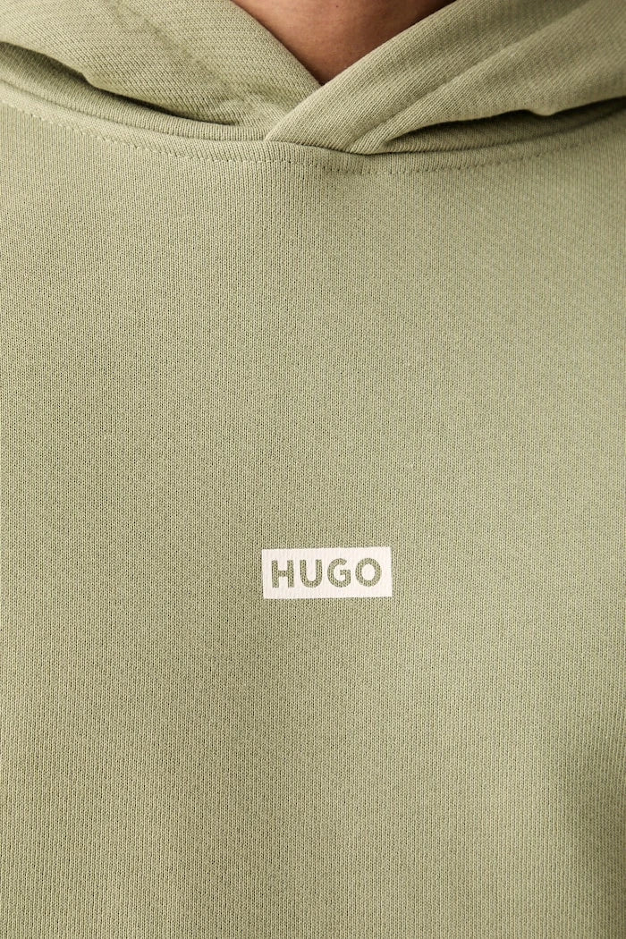 HUGO Blue kapüşonlu erkek pamuklu sweatshirt Nazardo