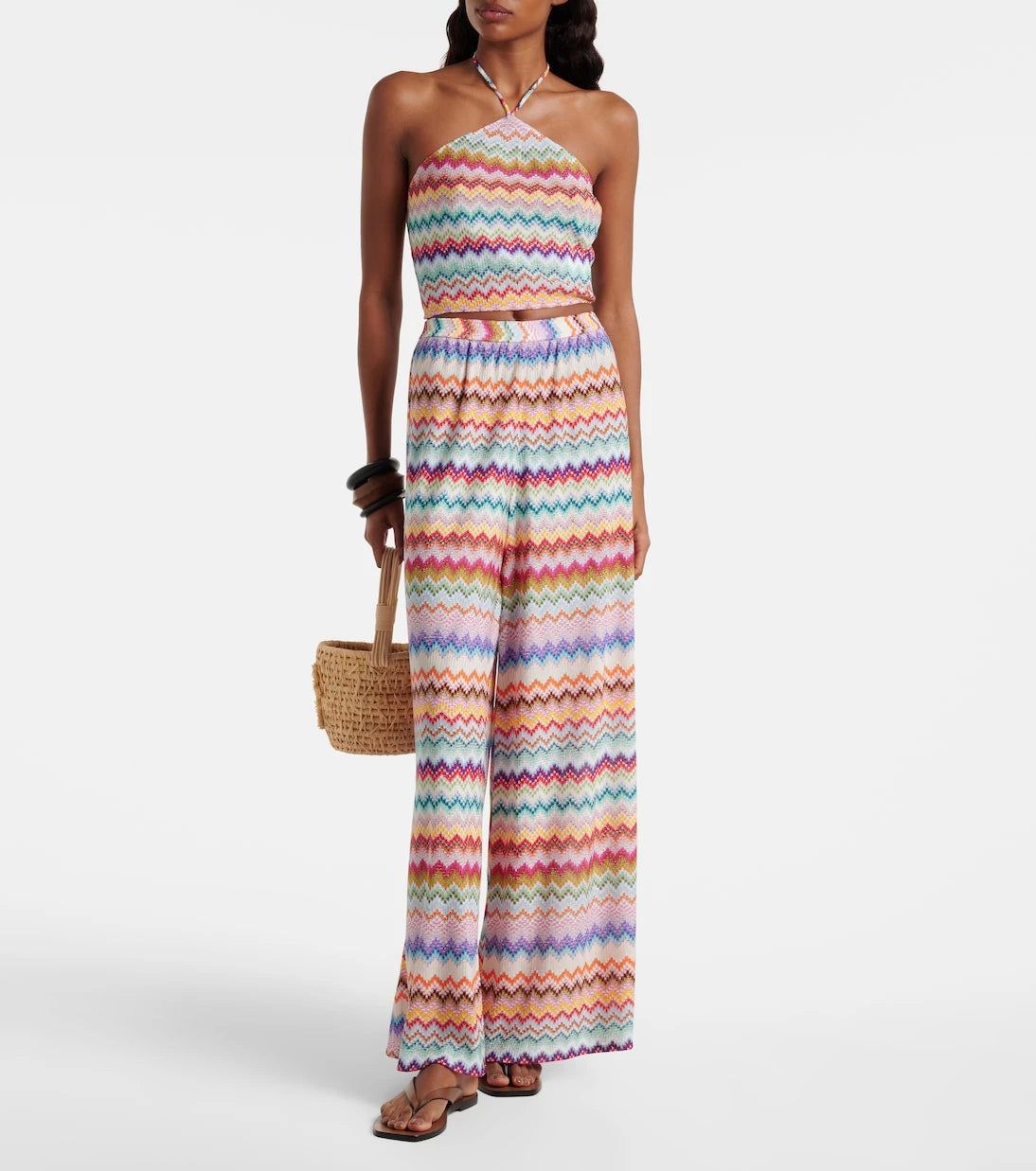 Missoni - Zigzag lamé palazzo pants