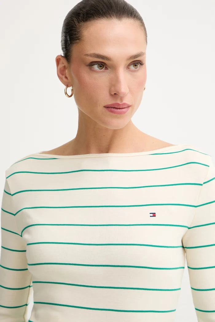 Tommy Hilfiger uzun kollu kadın pamuk bluz