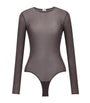 Brown Stretch-Jersey Bodysuit