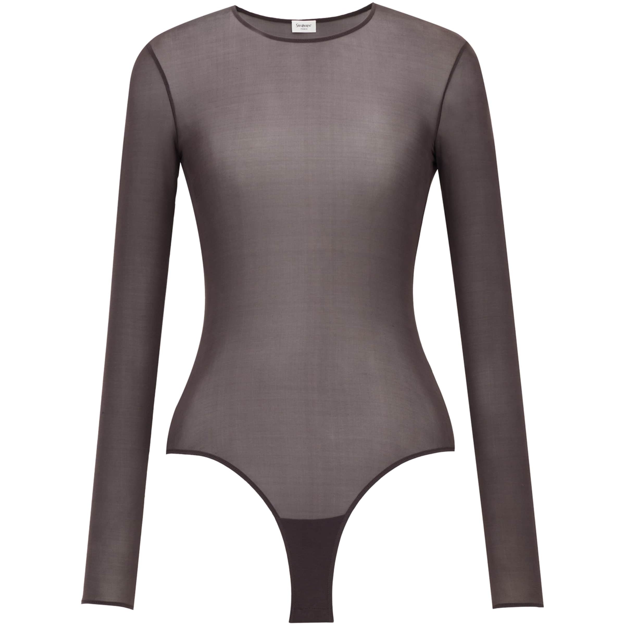 Brown Stretch-Jersey Bodysuit