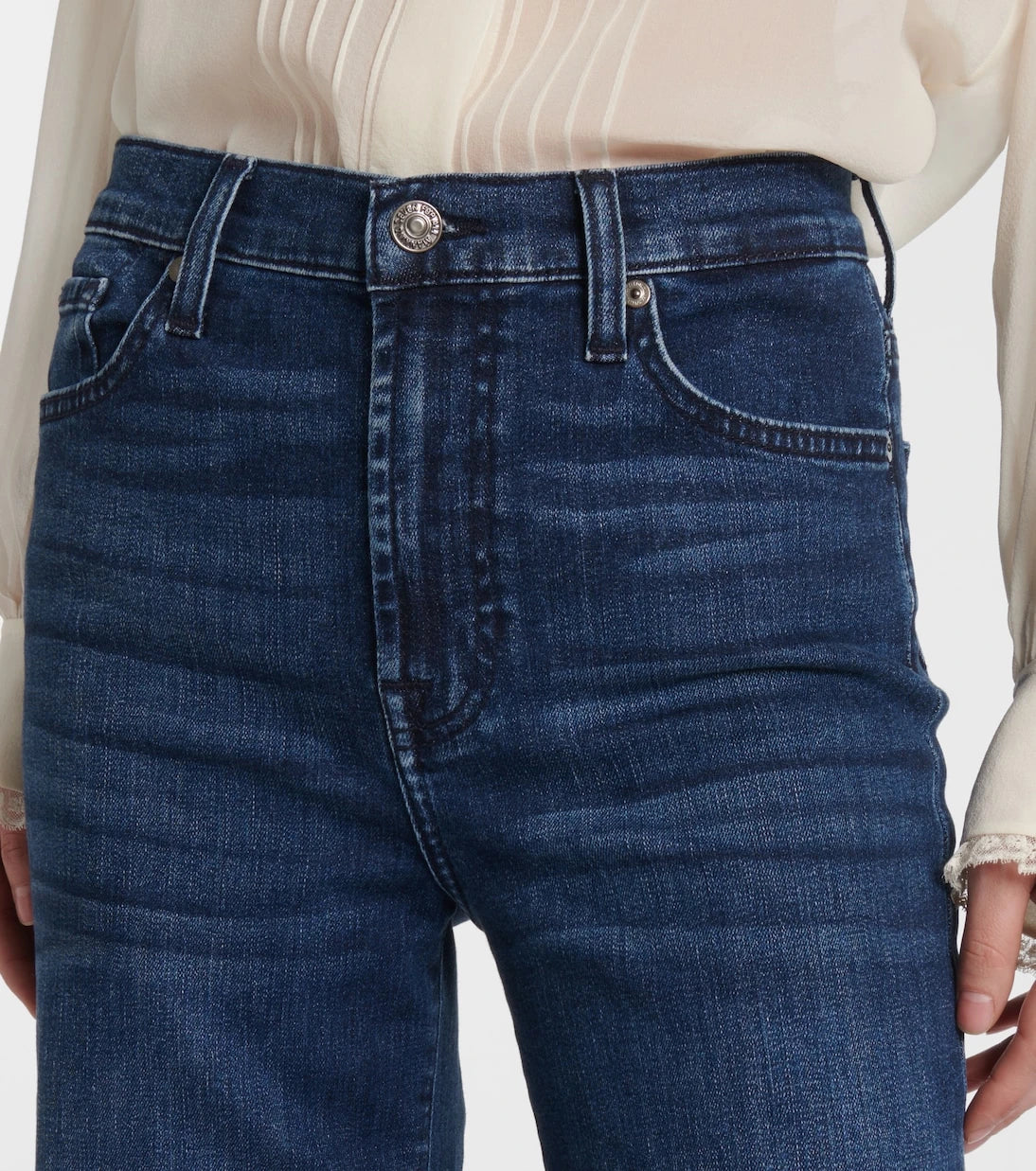 7 For All Mankind - بنطلون جينز مودرن دوجو واسع بخصر عالٍ