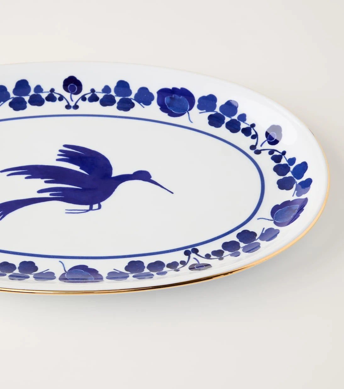 La DoubleJ - Wildbird Blue porcelain platter
