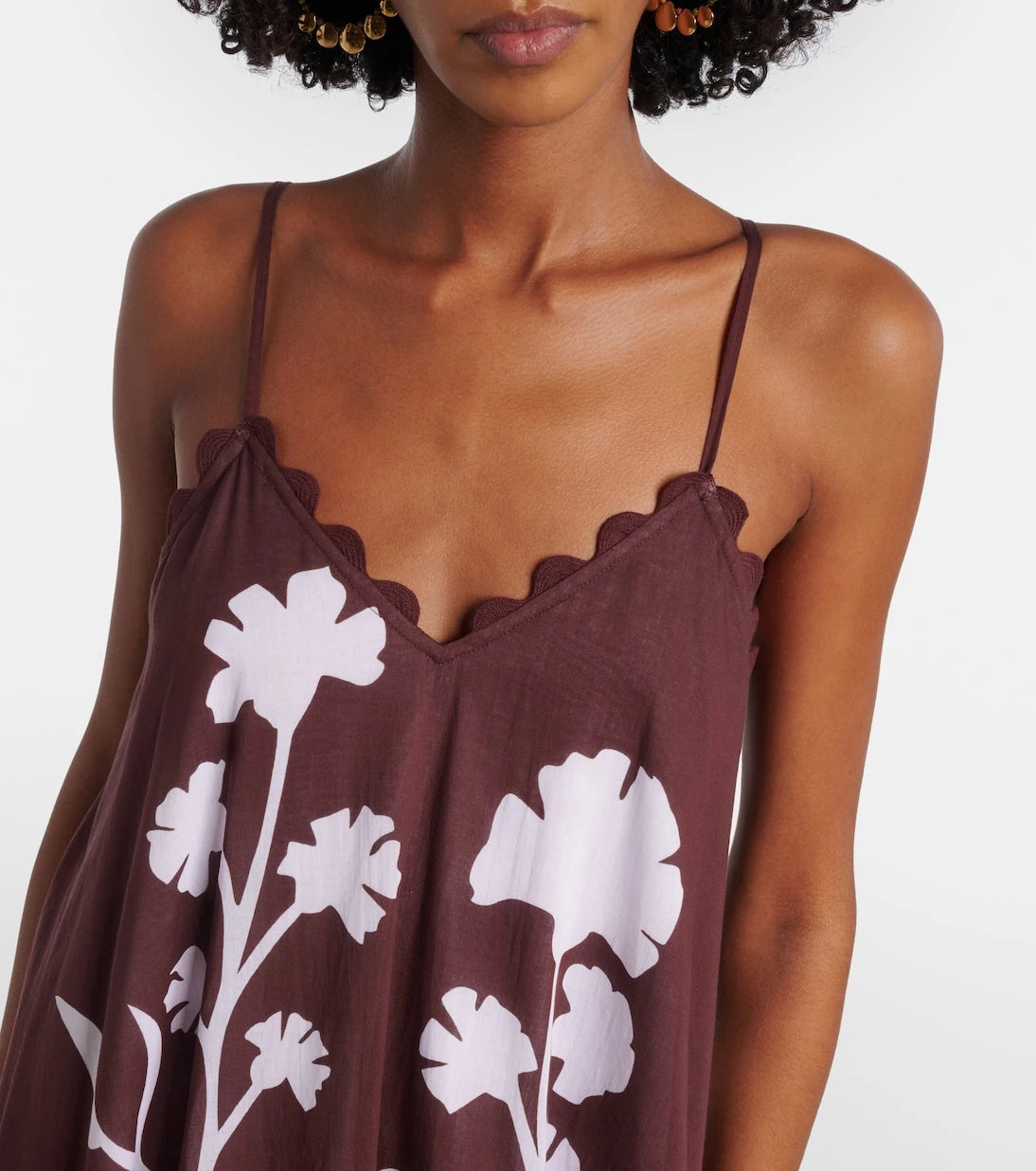 Juliet Dunn - Scalloped cotton midi dress