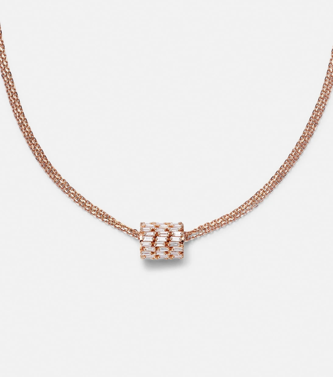 Suzanne Kalan - Roundel 18kt rose gold necklace with diamonds