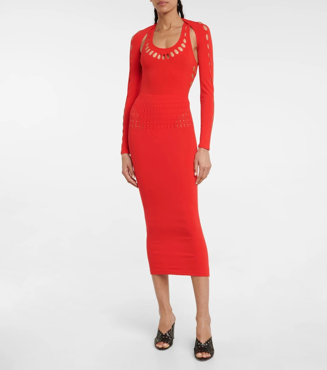 Alaïa - Cutout technical midi skirt