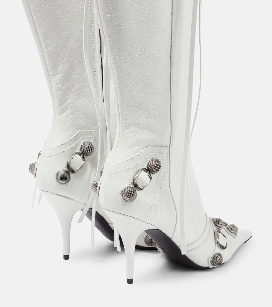 Balenciaga - Cagole leather knee-high boots