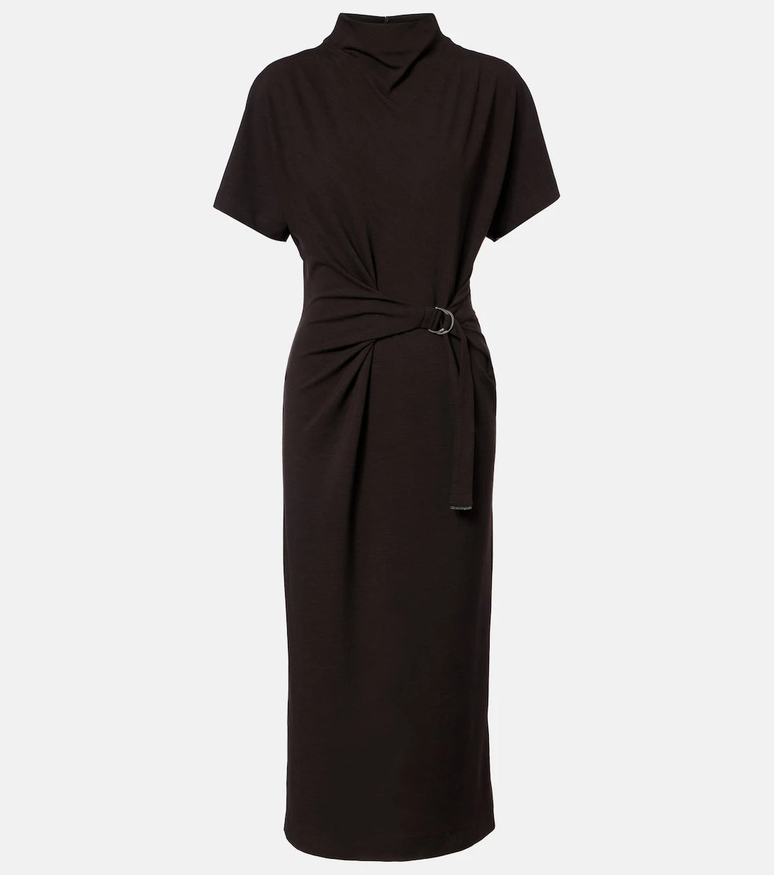 Brunello Cucinelli - Gathered jersey midi dress