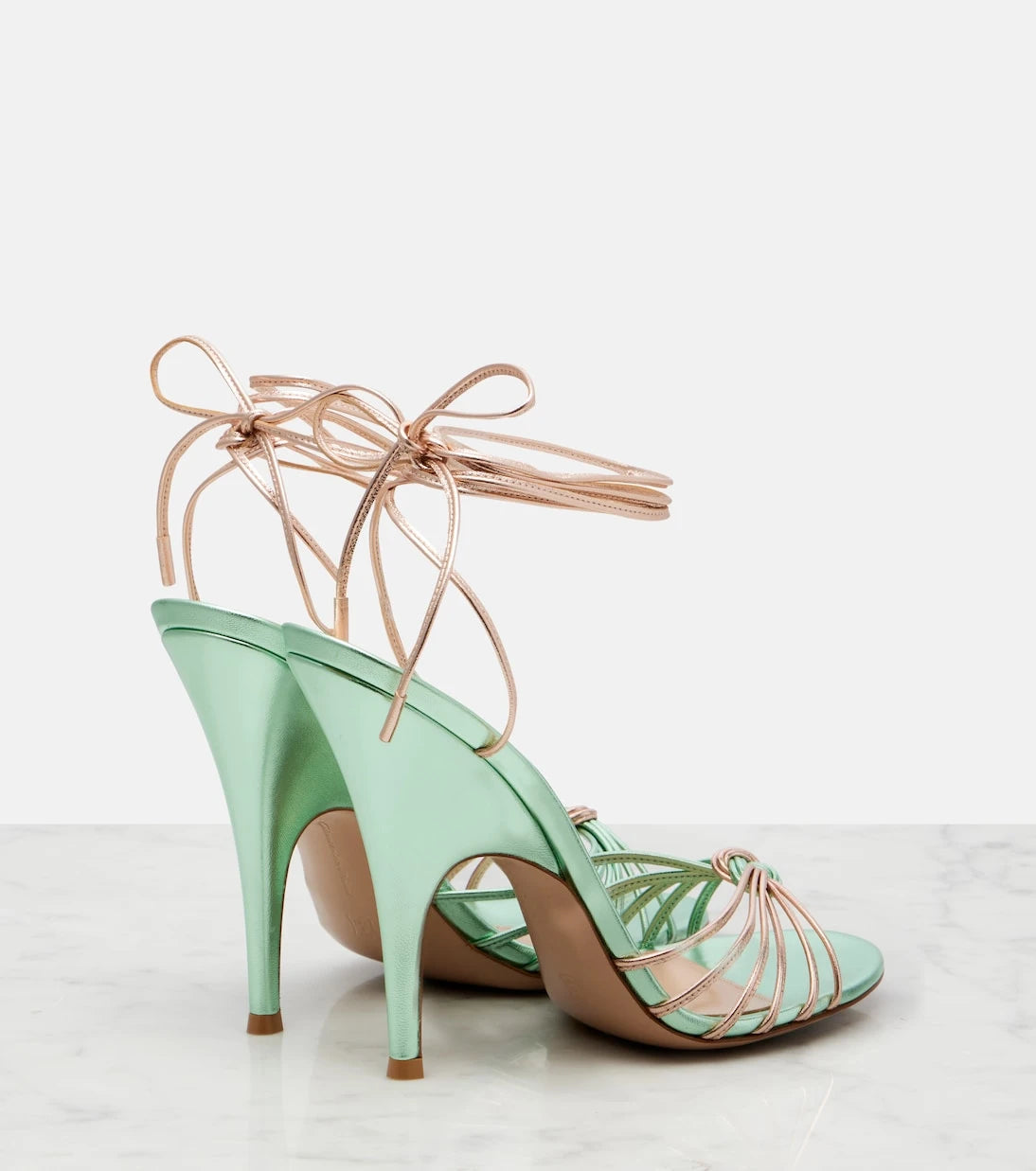 Gianvito Rossi - Metallic leather slingback sandals