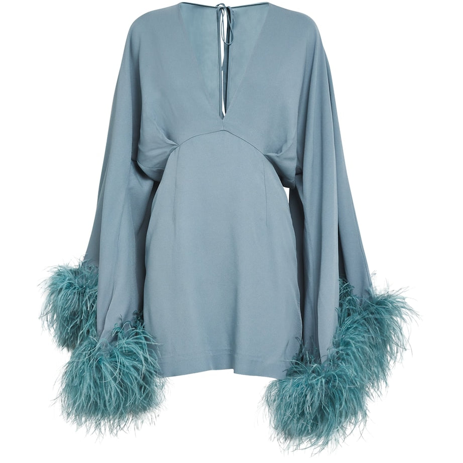 Feather-Trim Magnifique Mini Dress