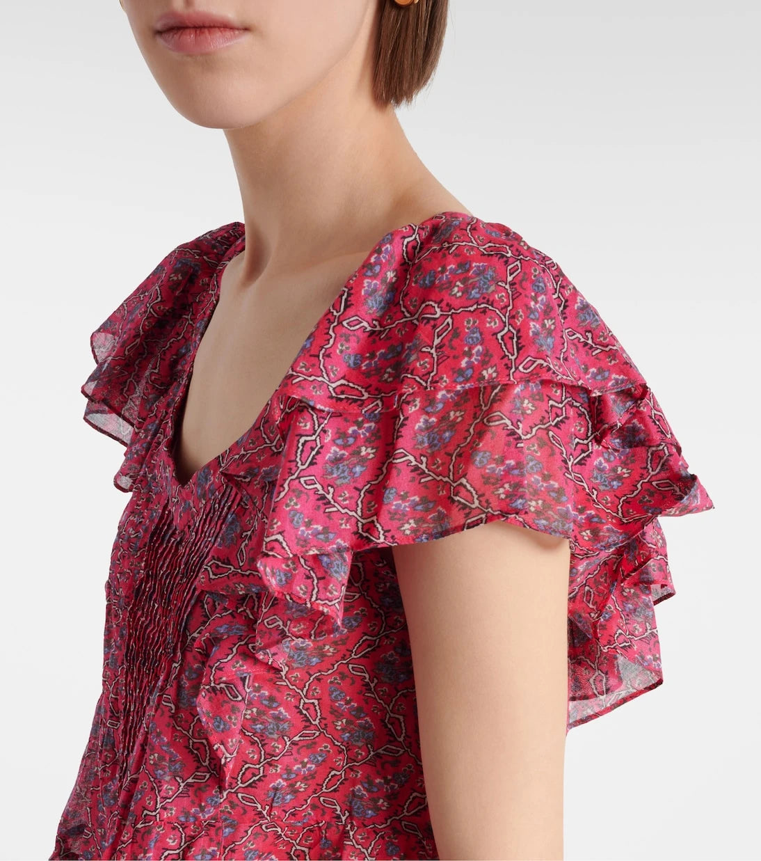Marant Etoile - Madrana ruffled printed cotton top