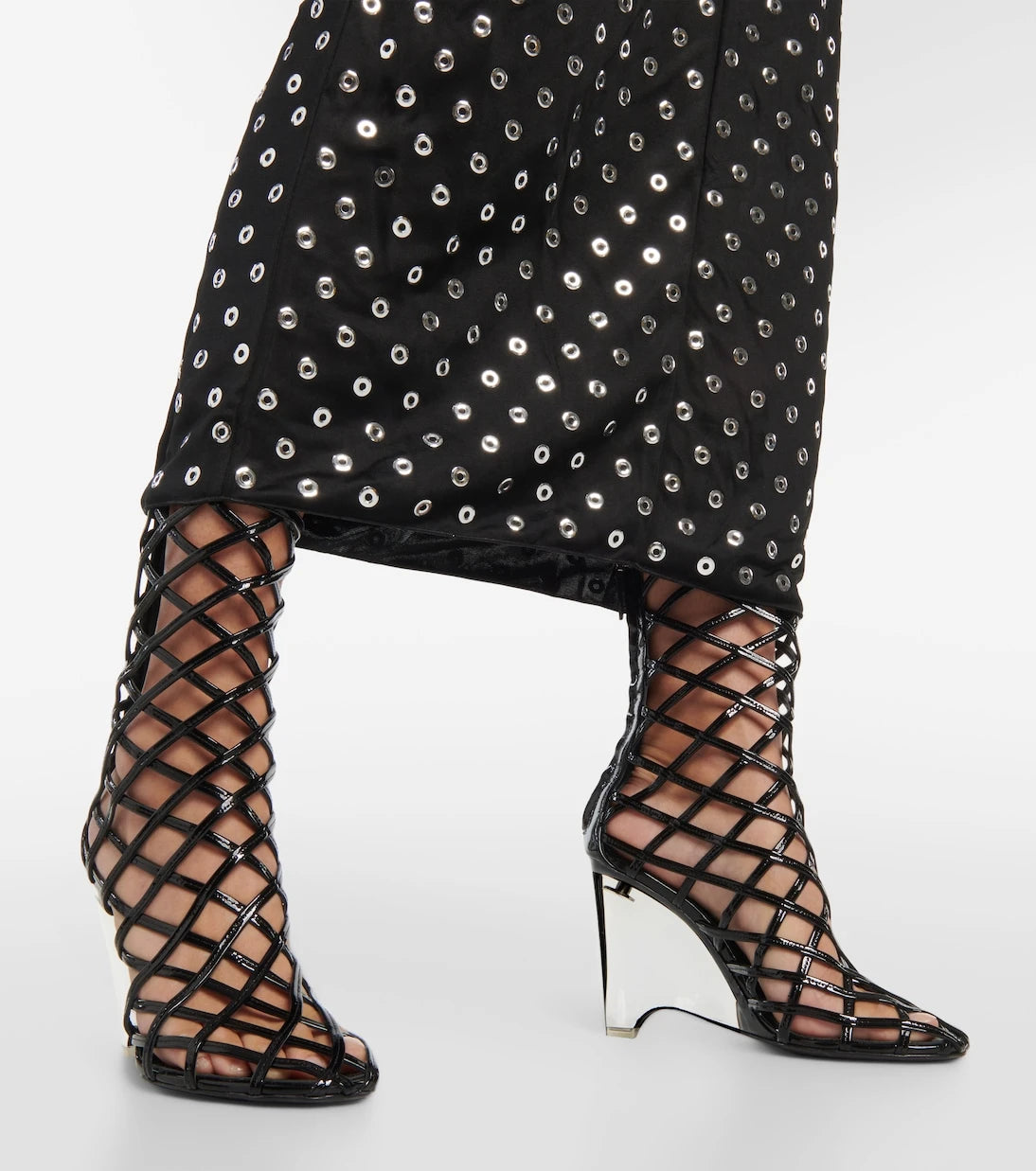 Alaïa - Embellished halterneck midi dress