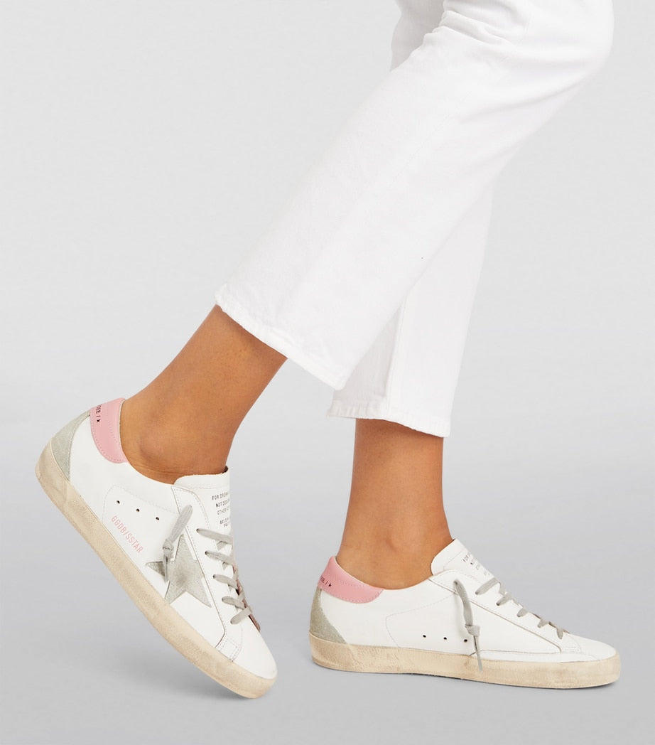 White Leather Super-Star Sneakers