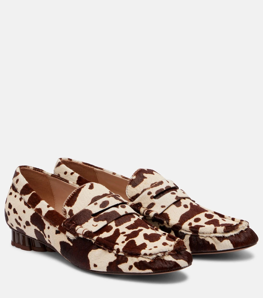 Farm Rio - Printed calf hair penny loafers