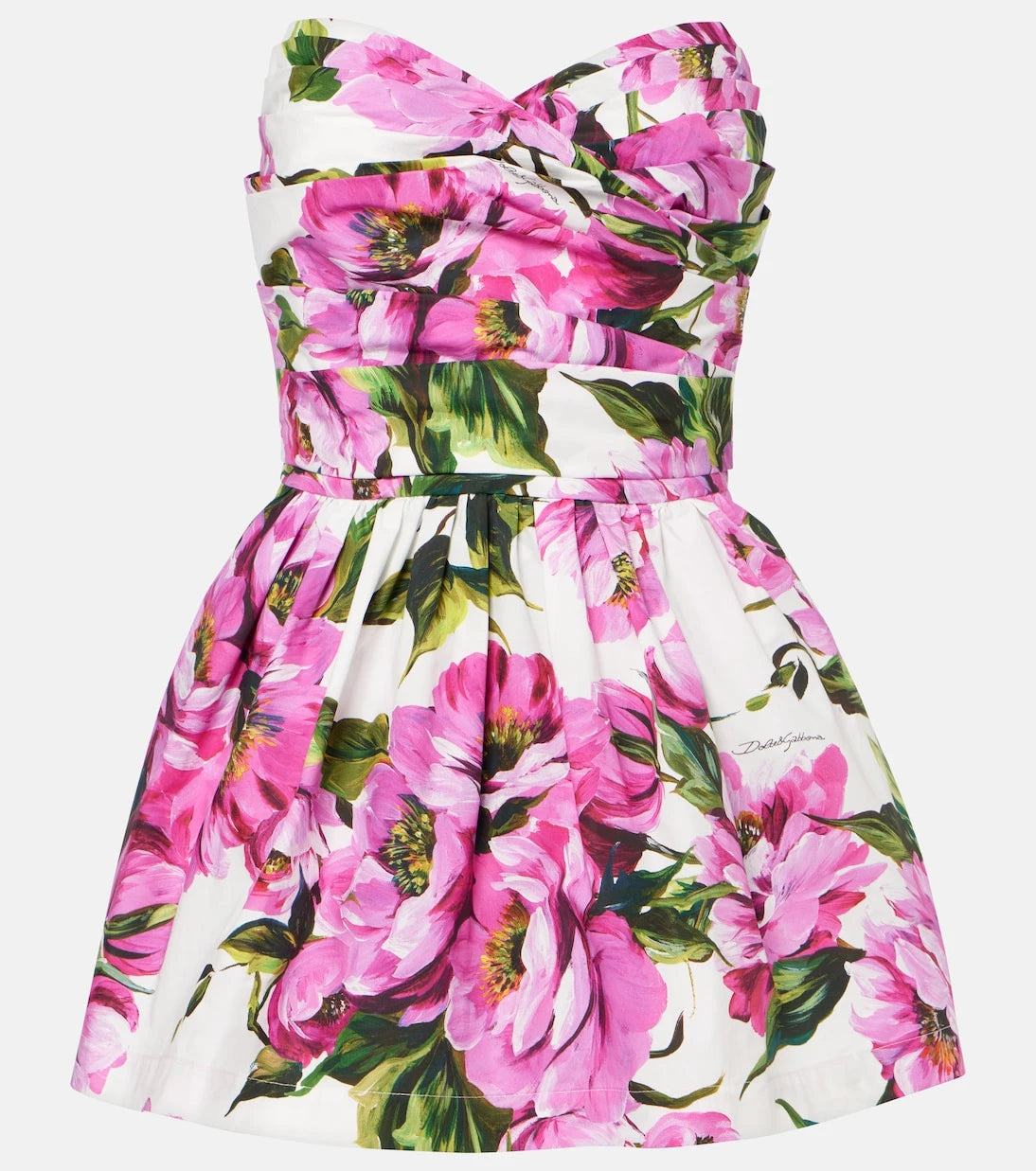 Dolce&Gabbana - Floral pleated cotton minidress